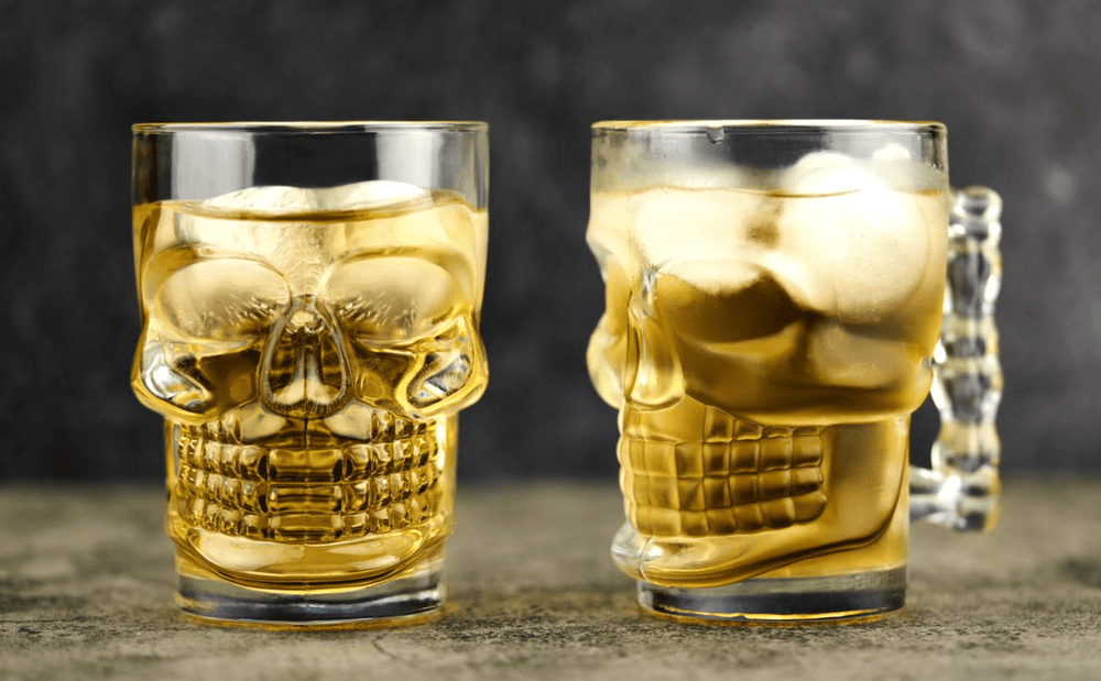 Skull Crystal Mug Set of 2 – Engraved 17oz Barware
