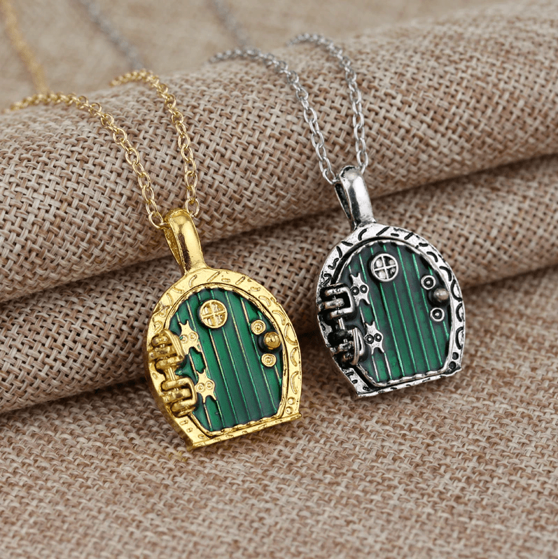 Hobbit Hole Locket Necklace – Opening Round Door Pendant, Fantasy Fan Gift