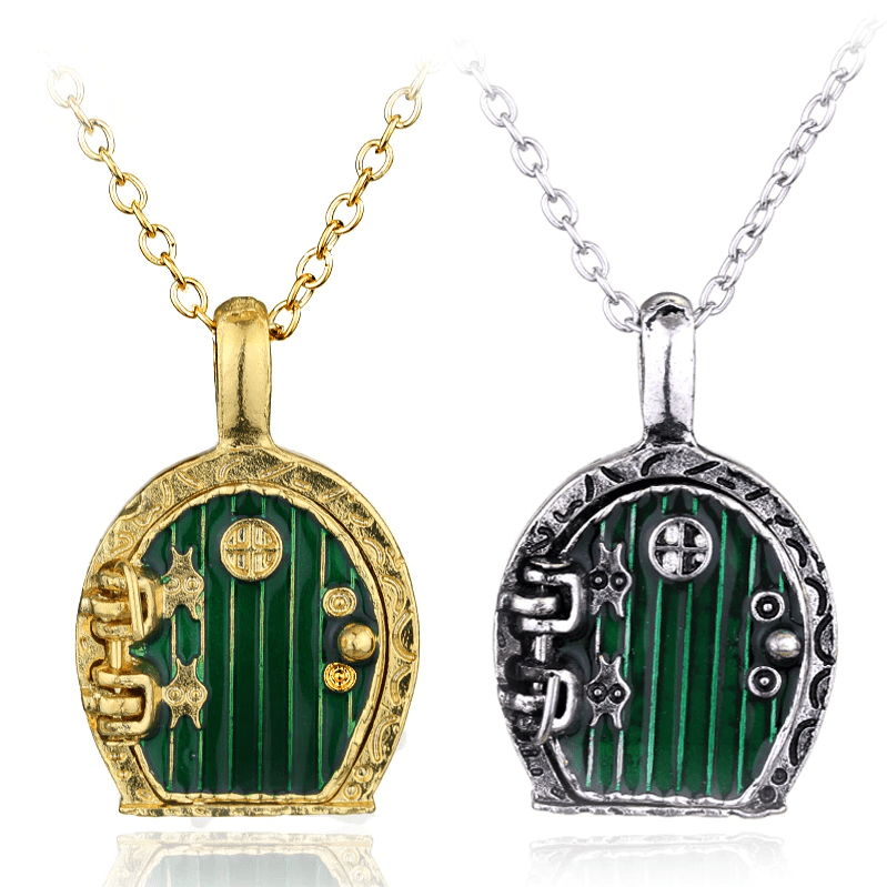 Hobbit Hole Locket Necklace – Opening Round Door Pendant, Fantasy Fan Gift
