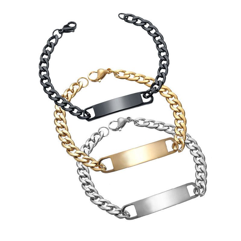 Engraved ID Bracelet – Stainless Steel Cuban Link