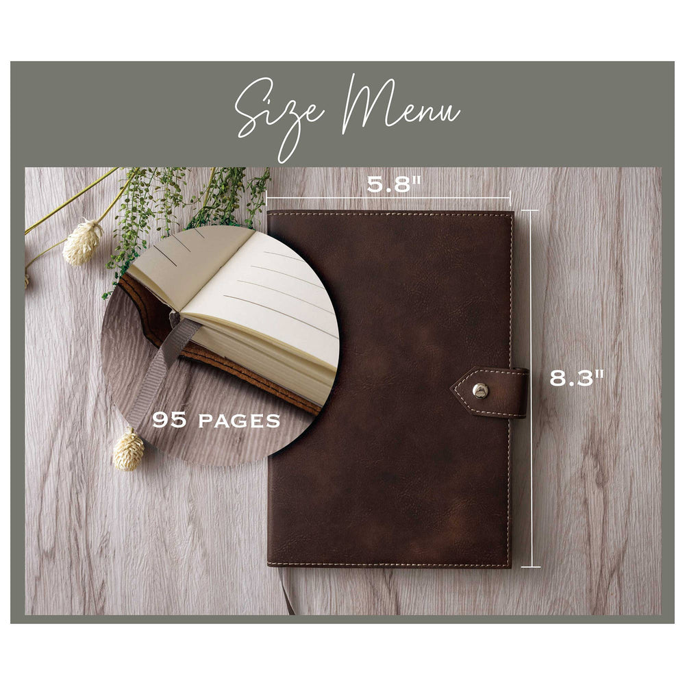 Engraved Leatherette Journal – Personalized Refillable Notebook