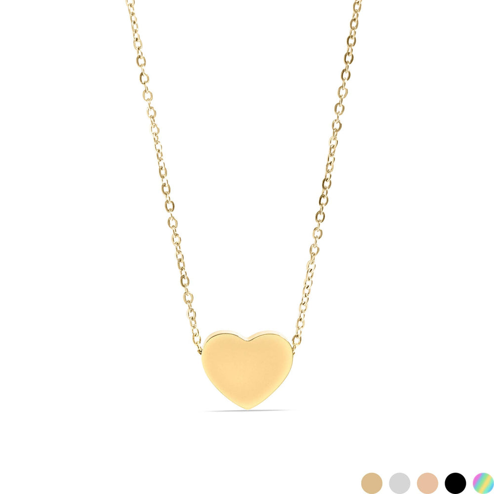 Engravable Heart Necklace – 18K Gold PVD