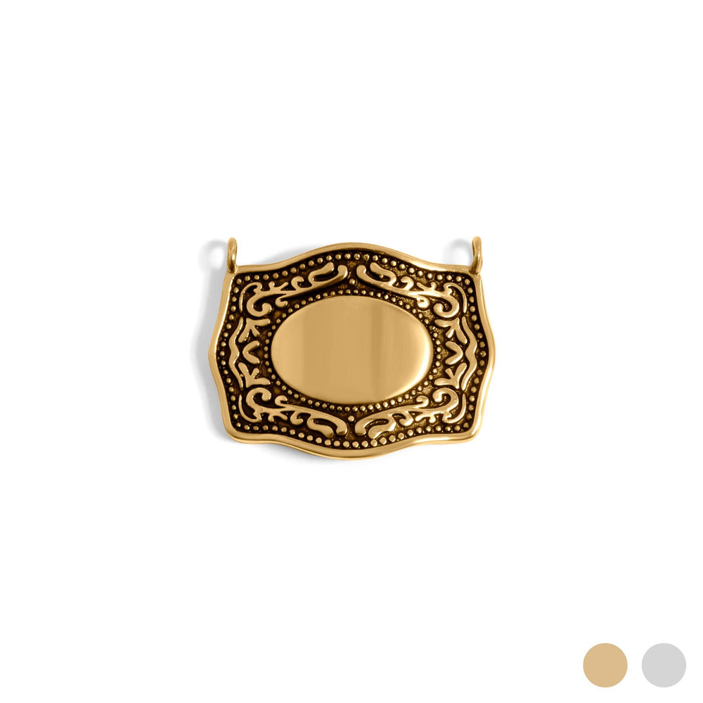 Engravable Belt Buckle Charm – 18K Gold PVD Layering Charm