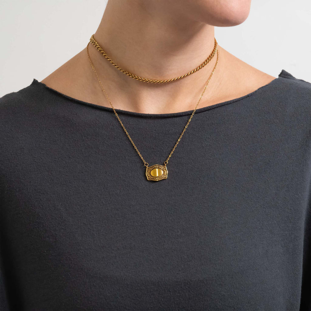 Engravable Belt Buckle Charm – 18K Gold PVD Layering Charm