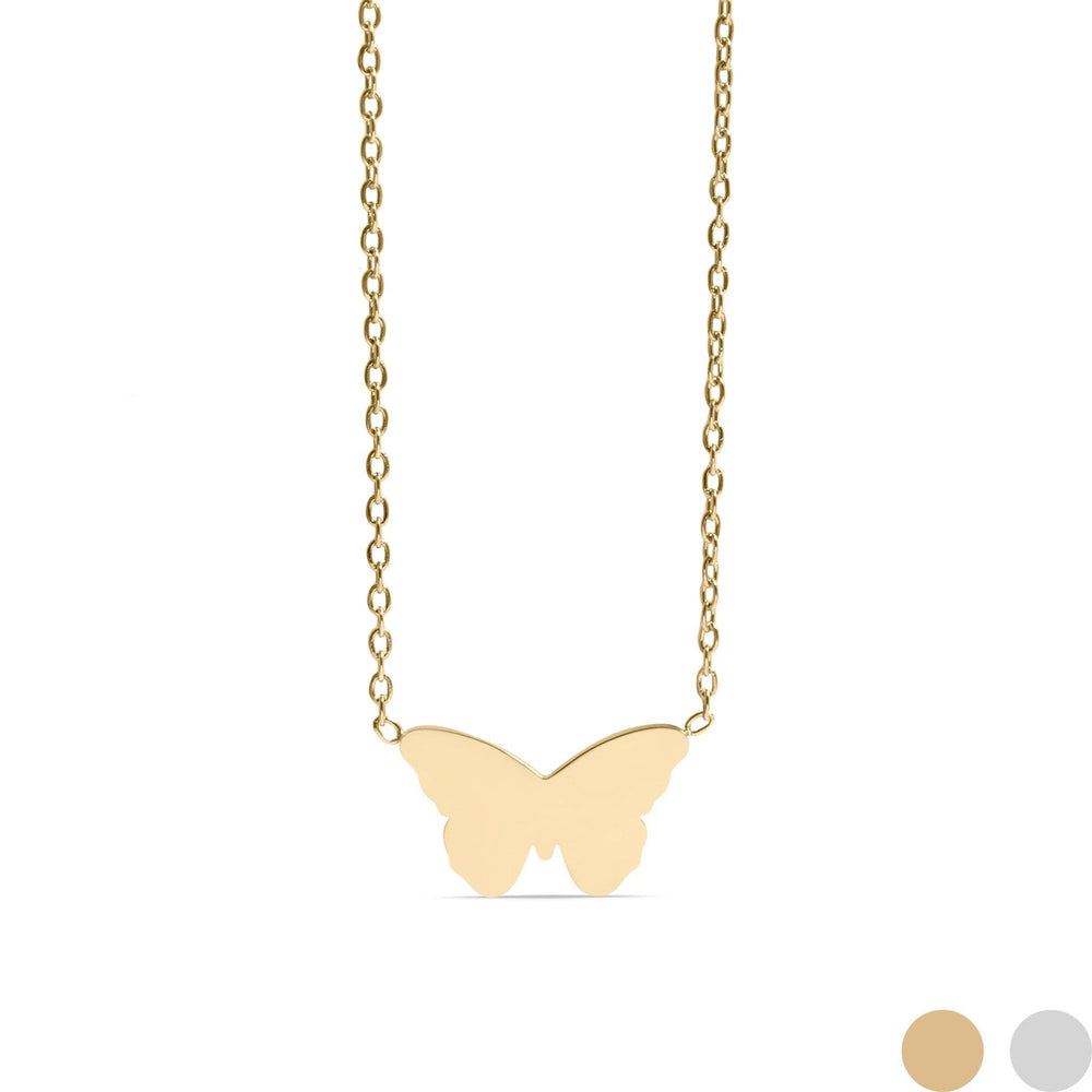 Engravable Butterfly Necklace – 18K Gold PVD