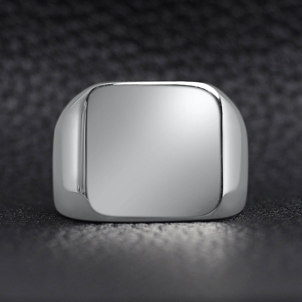 Engraved Signet Ring – Stainless Steel Crest or Monogram
