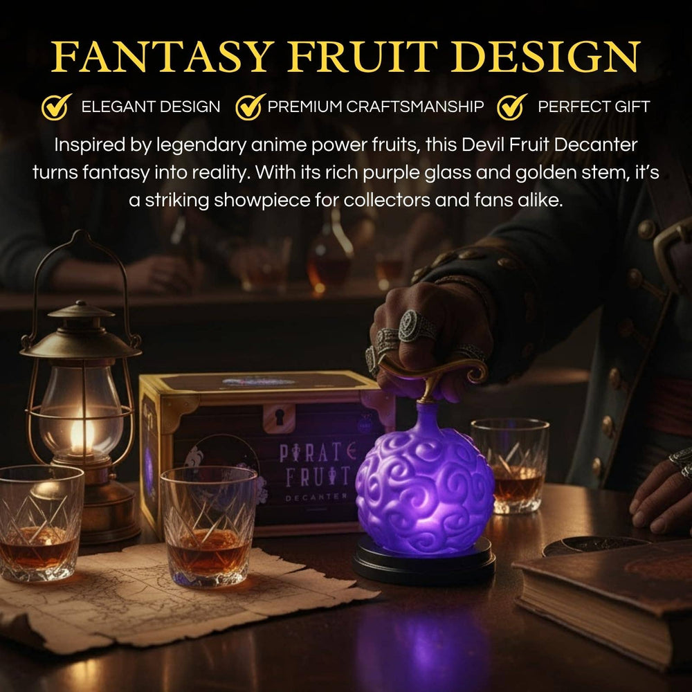 Devil Fruit Decanter 34 oz – Engraved Name on Mahogany Base