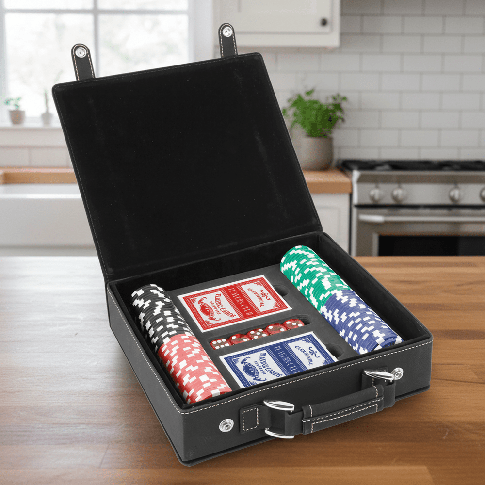 Engraved Poker Set – Personalized Travel Chip Case