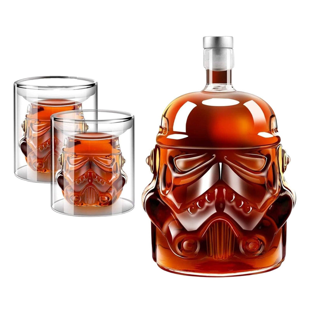 Power Armor Helmet Decanter – Engraved Wasteland Barware Set