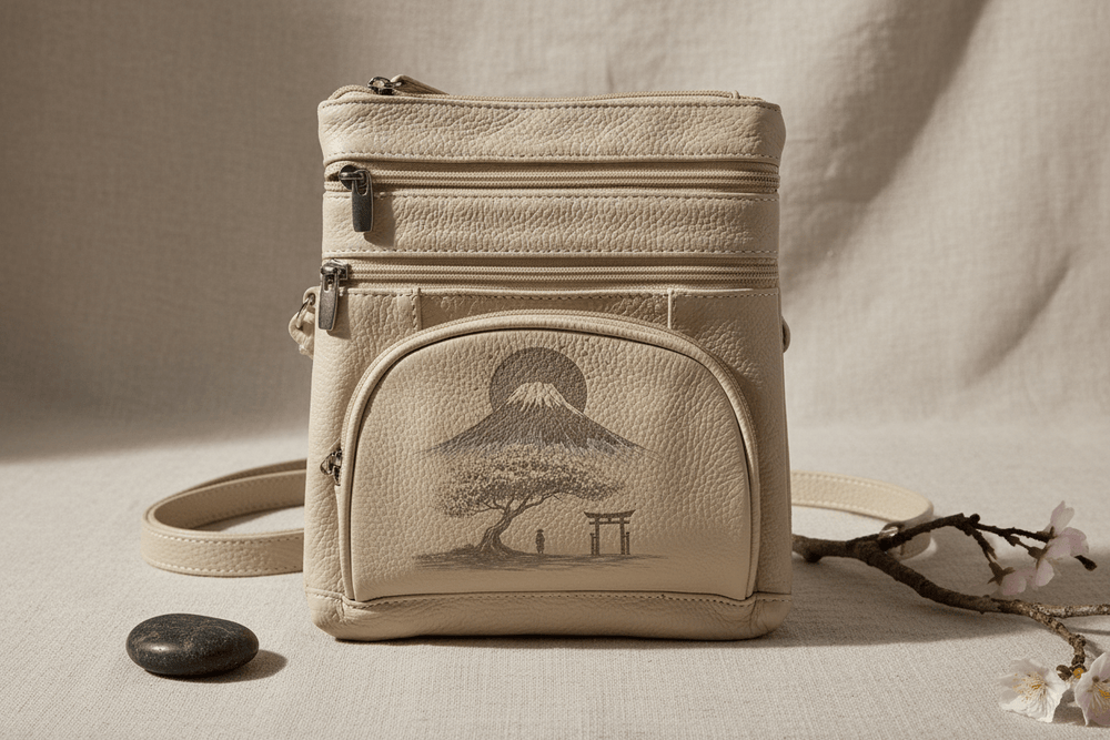 Monogrammed Leather Crossbody Bag – Full-Grain with RFID