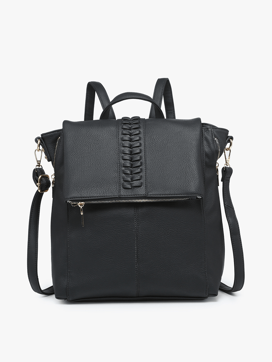 Engraved Vivian Backpack – Dark Grey Vegan Leather